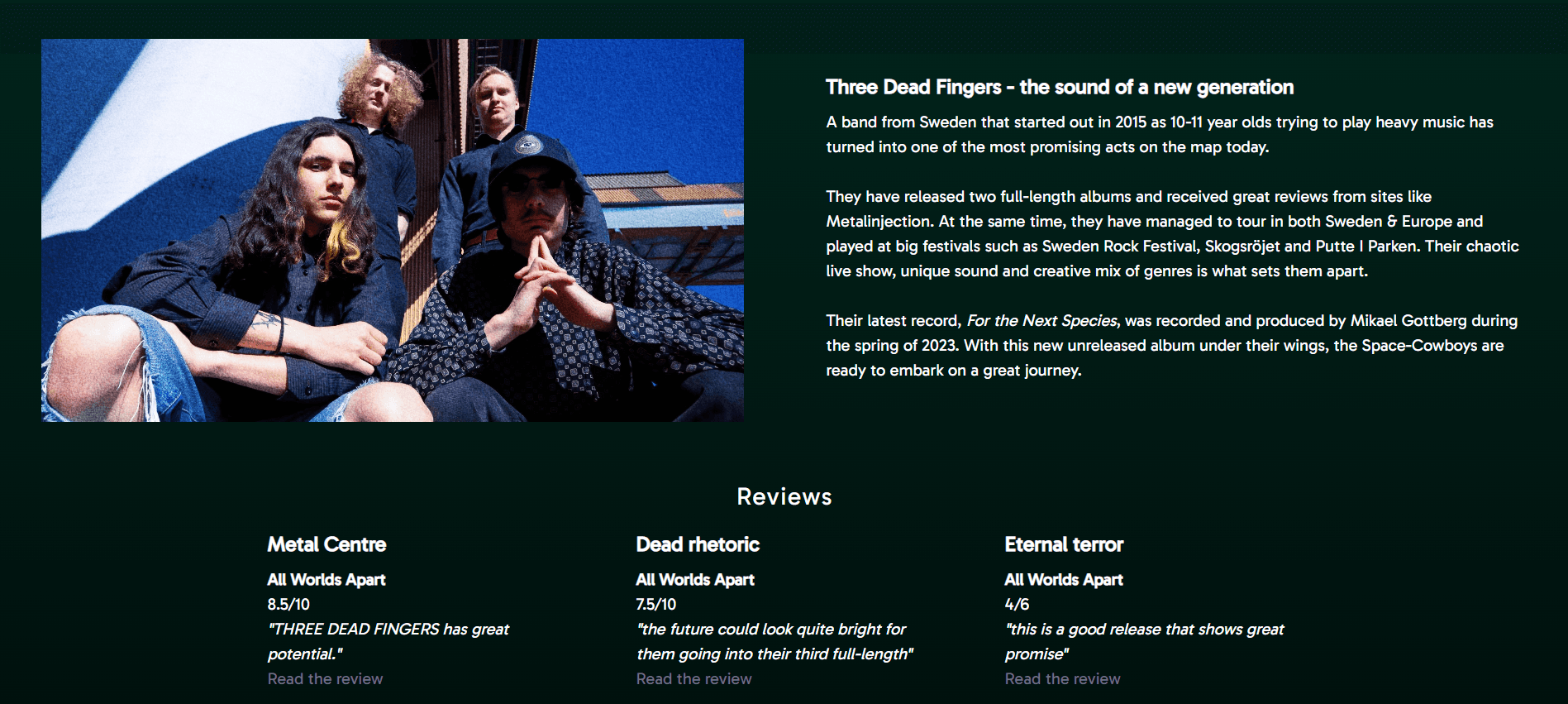 Three Dead Fingers EPK